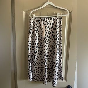 AQUA leopard print slip skirt